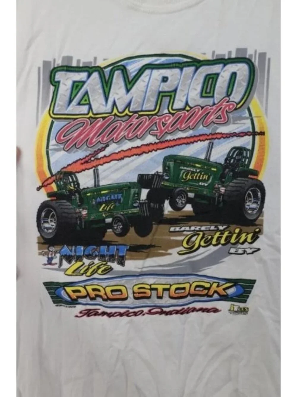 Vintage Y2K Boys Large Fear the Deere Tractor Racing Tampico Motorsports T-Shirt